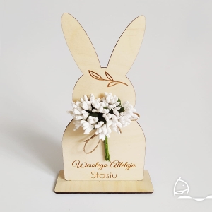 Zajączek na Zajączka - na prezencik z kwiatuszkiem