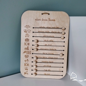 Personalizowana tablica z planem dnia dziecka