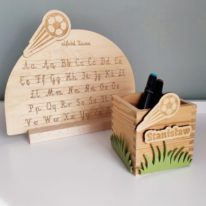 Personalizowany dwustronny alfabet/tabliczka mnożenia - Piłka nożna