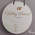 drewniana metryczka witaj na świecie